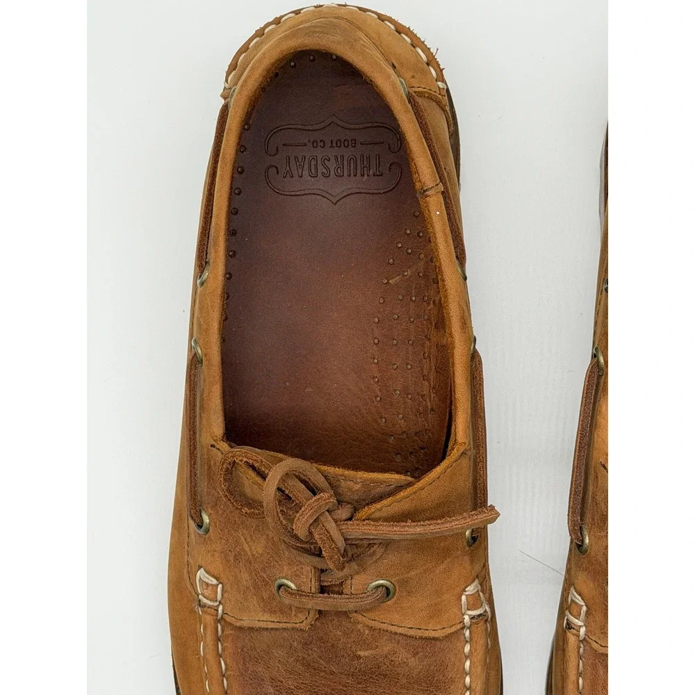 Thursday Boot Co. Boat Shoe Mens 10.5 Brown Leather Lug Sole Nautical Loafer